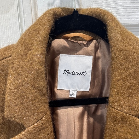Madewell Boucle Wool Blazer Suit Brown Tan Pea Coat - Picture 4 of 7